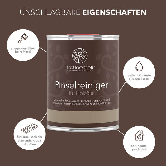 Eigenschaften des Lignocolor Pinselreinigers.