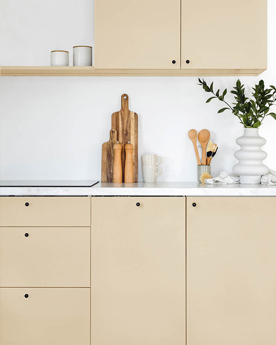 Küche im Farbton Beige gestrichen.