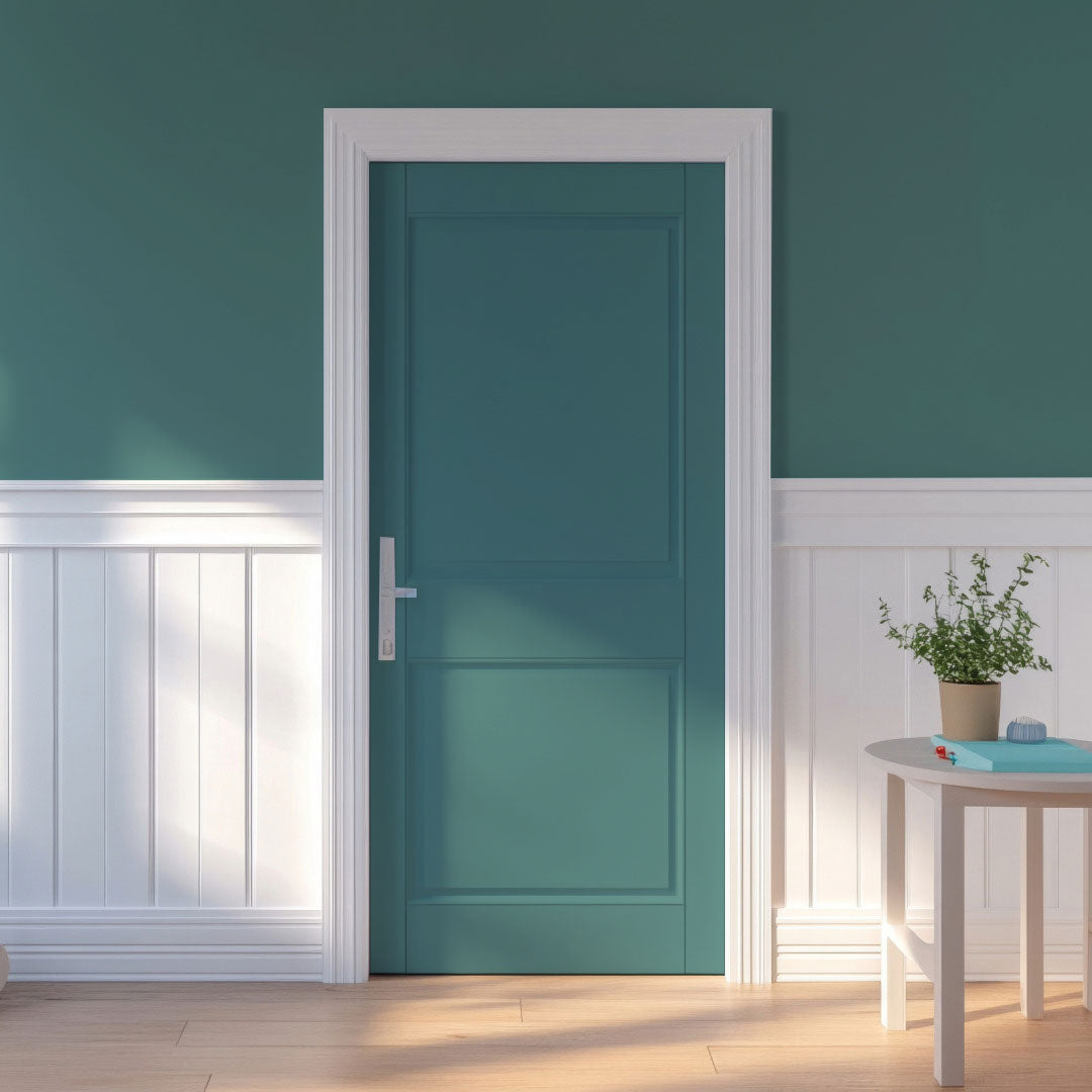 Zimmertür in Grün