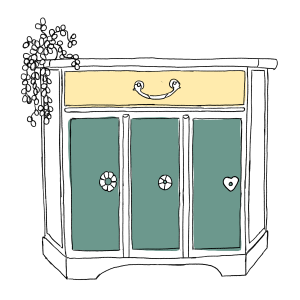 Icon mit einer Kommode für das Projekt Möbel streichen