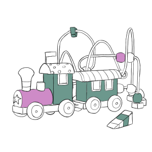 Icon mit Kinderspielzeug für das Projekt Kindermöbel streichen