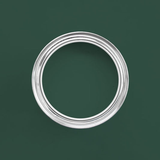 Holzfarbe außen Moosgrün in einer geöffneten Dose von oben