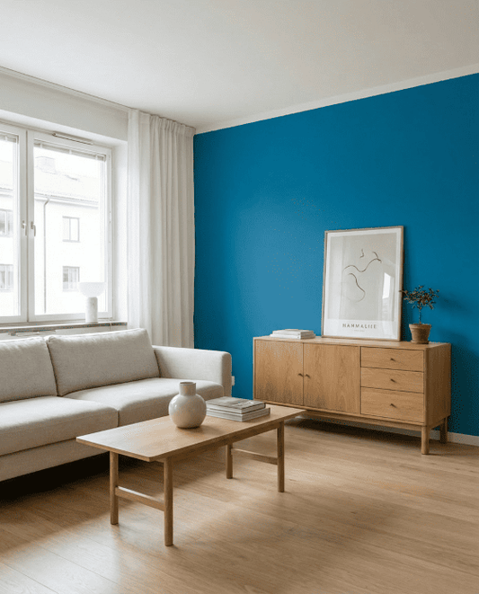 Wandfarbe Blau
