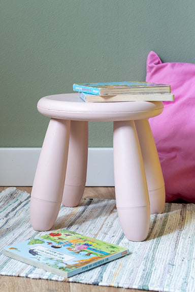 Kunststoff streichen - IKEA Kinderhocker im zarten Rosa Cashmere