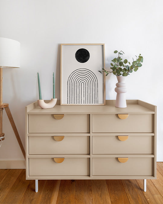 Kommode im hellen Ocker-Braun Peanut