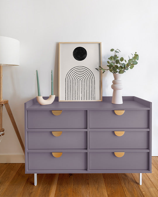 Kommode im dunklen Grau-Violett Plum