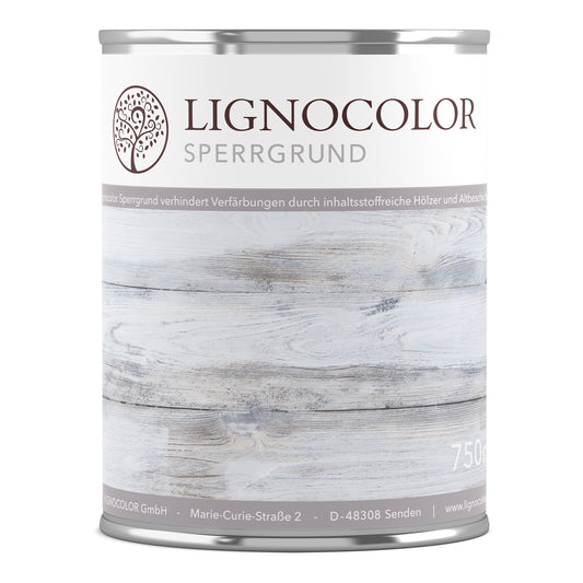 Produktdose des Lignocolor Sperrgrund vor einem weißen Hintergrund