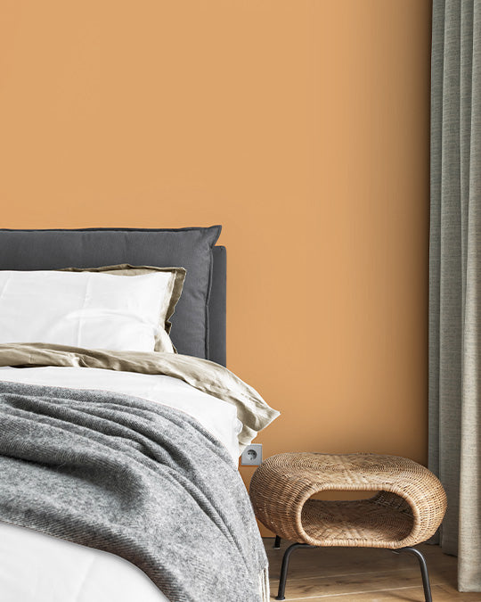 Schlafzimmer im mediterranen Orangeton Toskana
