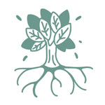 Icon mit einem Baum, dessen Wurzeln zu sehen sind