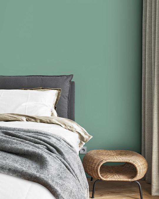 Schlafzimmer Inspiration mit Wandfarbe Vintage Green