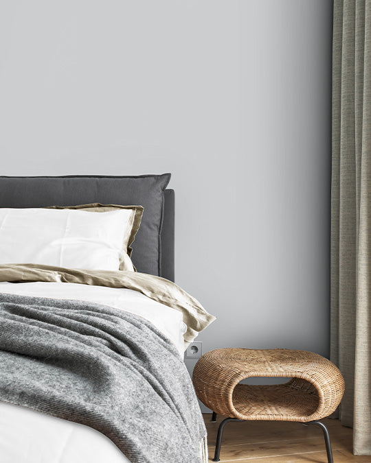 Schlafzimmer Gestaltung mit Wandfarbe Whisper