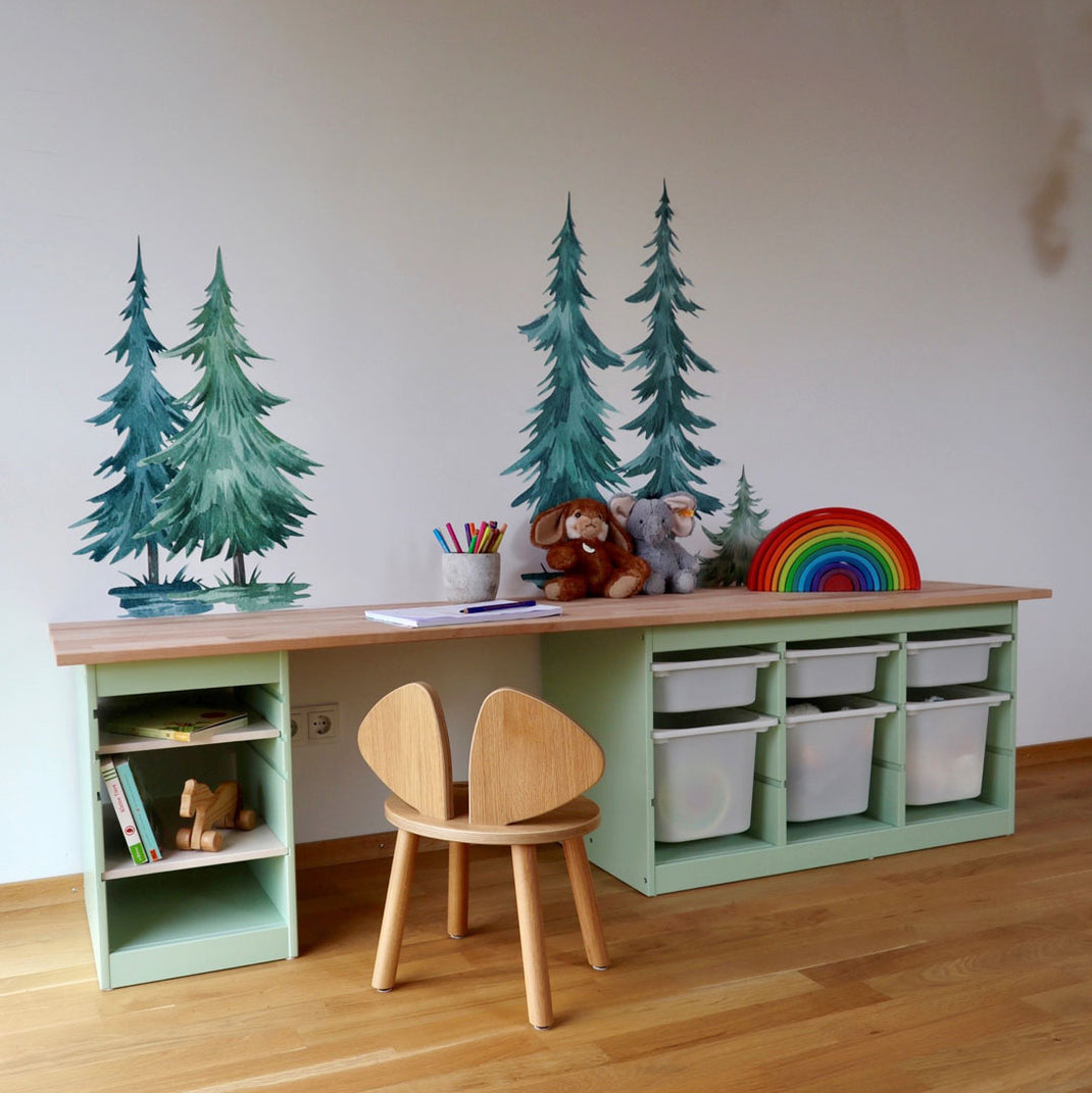 IKEA Hack - Trofast Regal zum Schreibtisch umgebaut und gestrichen mit Buntlack in Aoe