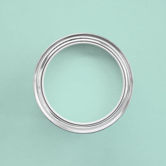 Holzfarbe außen Mint in einer geöffneten Dose von oben