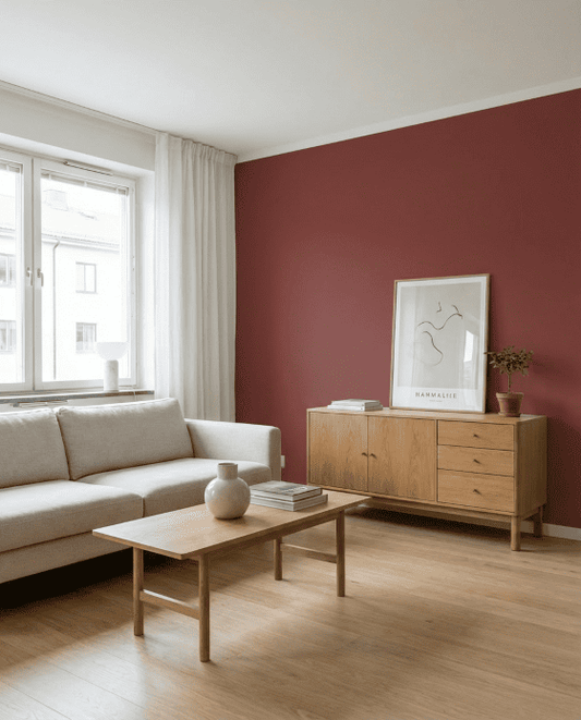 Wandfarbe Nordic Red