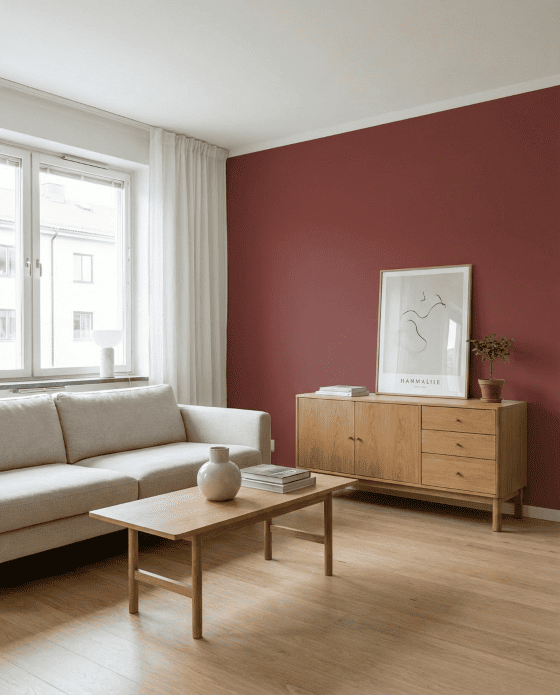 Wandfarbe Nordic Red