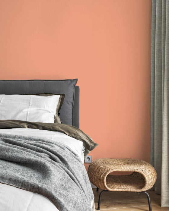 Schlafzimmer im warmen Pfirsich-Ton Peachy Bellini