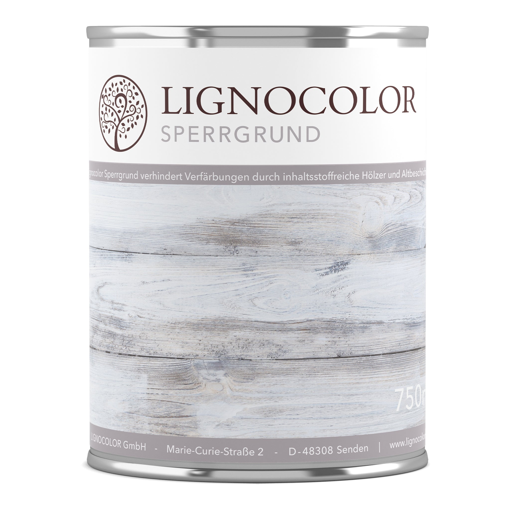 Produktdose des Lignocolor Sperrgrund vor einem weißen Hintergrund